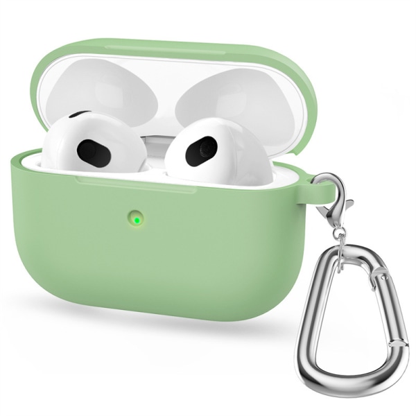 Mintgrøn, AirPods3 høretelefonetui med æble silikone flydende sil