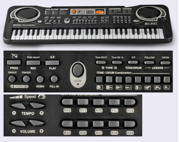 Keyboard Piano 61 Tangenter Bærbar Multifunksjonell Keyboard Keyboard