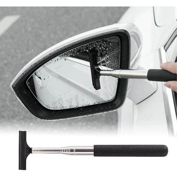 Retractable Car Rearview Mirror Squeegee Water Cleaner with Long