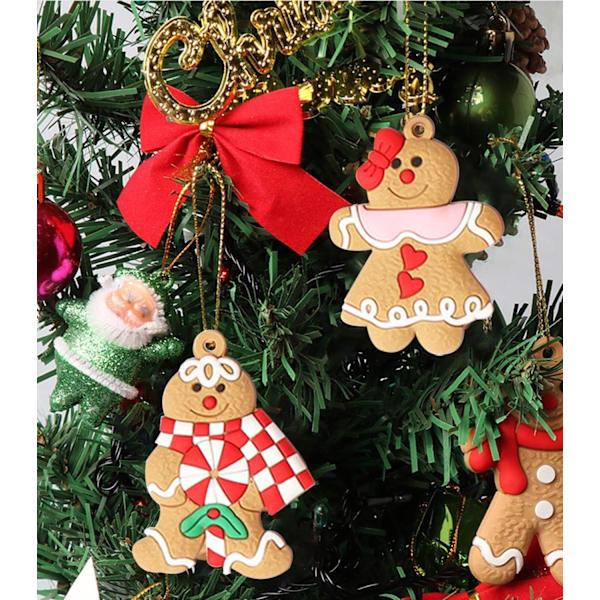 12 Pepparkaksgubbe Julgransprydnader - Blandade Plast Gi