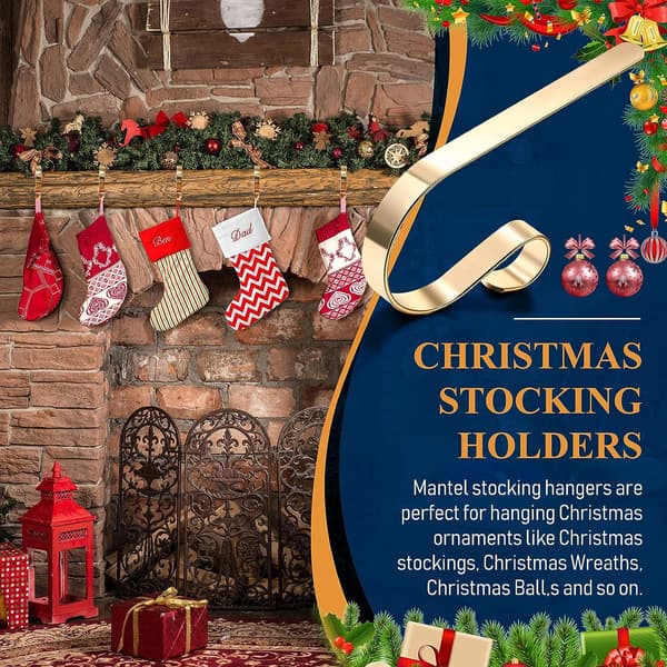 6 st julstrumpehållare för mantel, lätta