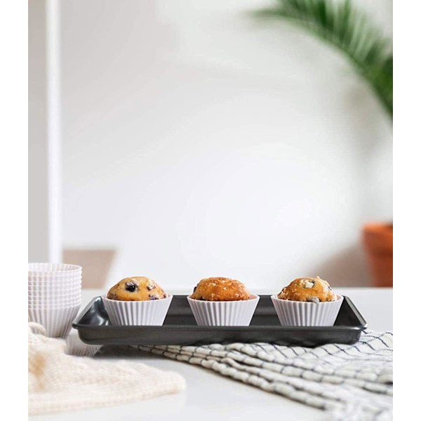 12 stk. genanvendelige muffinforme - Premium silikone øko-venlig BPA