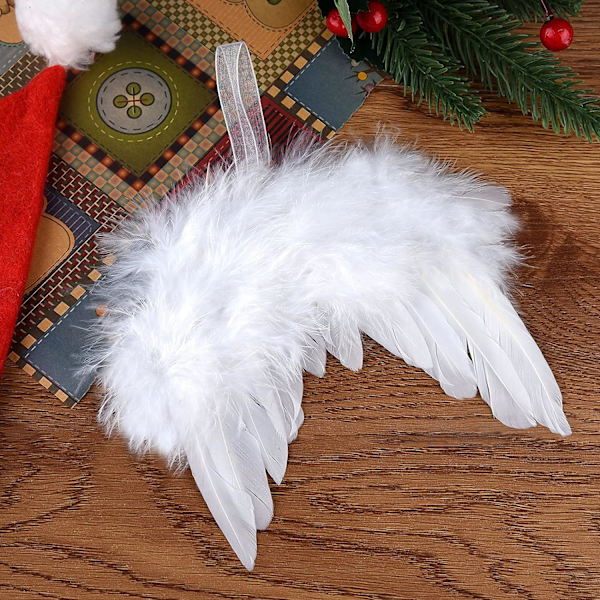 10 stk. Hvide fjer julepynt vintage fjer Christ
