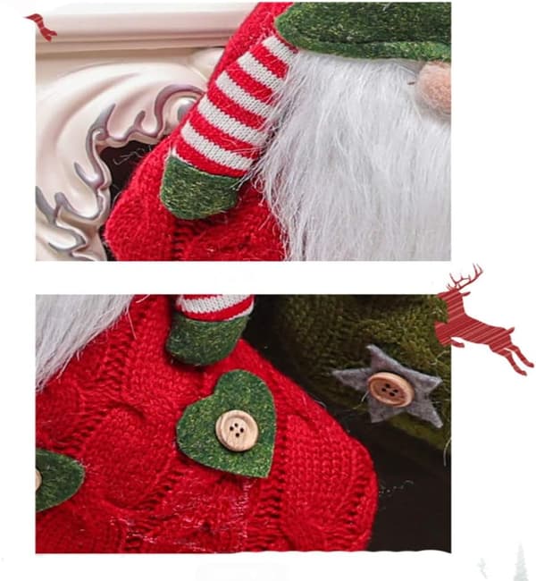 1 st julstrumpa stickad tomte strumpa handhängande strumpa