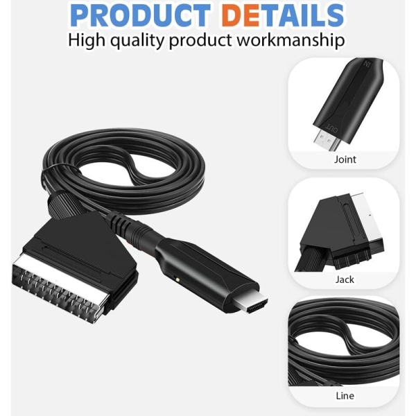 SCART-HDMI-kaapeli - SCART-HDMI-sovitin - Kaikki yhdessä SCART-liitäntään