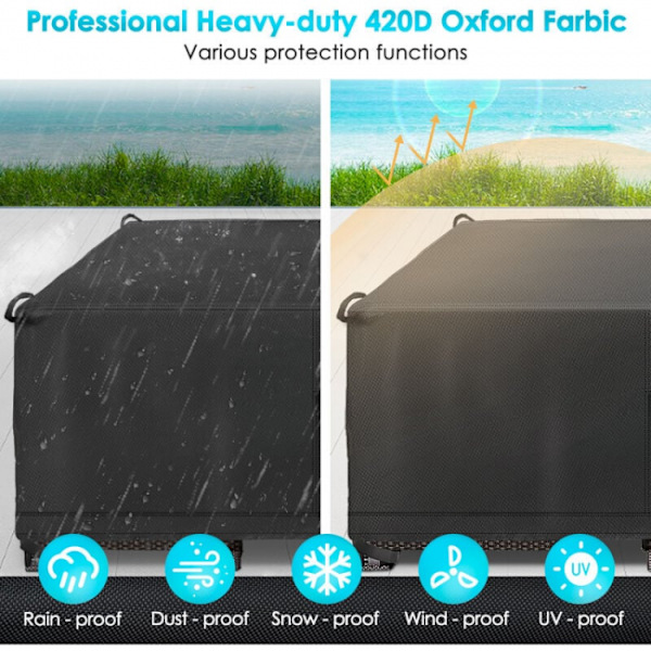 Rektangulært Havebordsdækken 420D Oxford Stof 180 x 120 x 74