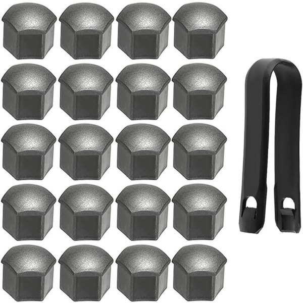 20 stk 17mm hjulmutterdeksler, hjulmutterdeksler, sekskantet dekkmutter