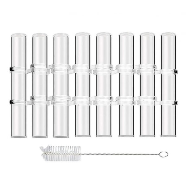 （8PCS）7.09in-1.18in Glasblomvaser, Ledade Blomtesttub
