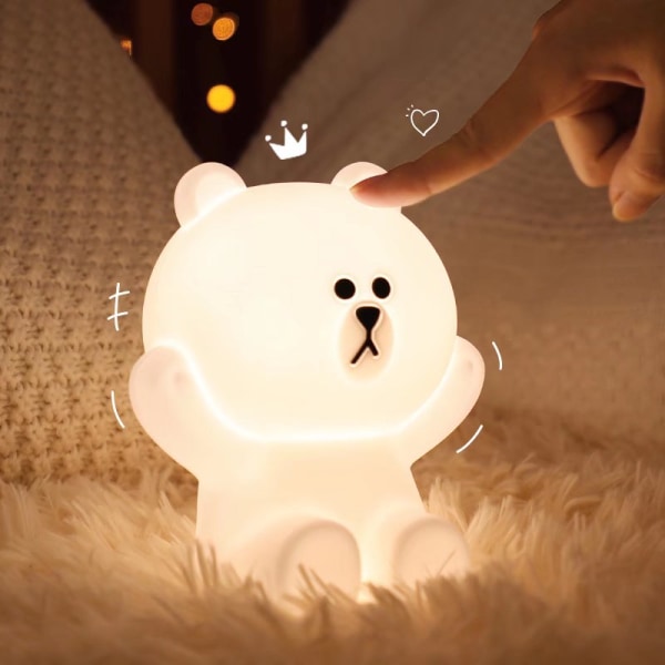 Barnens bordslampa björn led nattlampa kreativ sänglampa carto