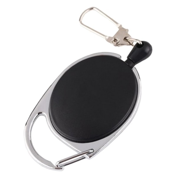 2-pak - Nøglering Retractible/nøglering med snor Sort