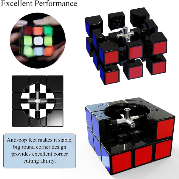 Hastighetskube, 3x3x3 magisk hastighetskube, lett å snu og jevn fart
