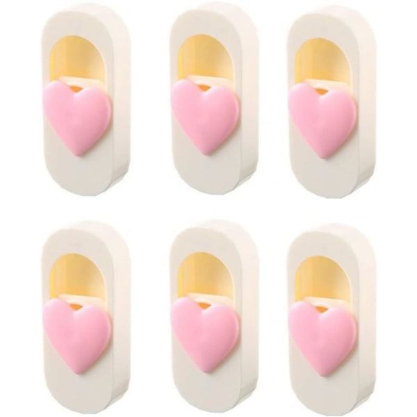 6 stk rosa stil2 dynetrekk klips dynetrekk klips hjerte anti-run