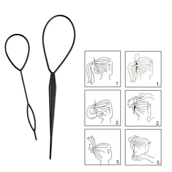 2 st Hårstyling Clip Ponytail Maker Styling