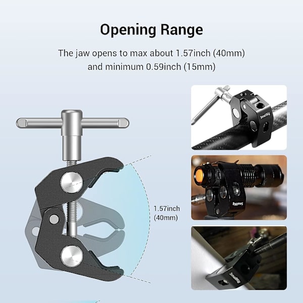 Super Clamp 2-pack för stativben, kameramonitor, LED-ljus