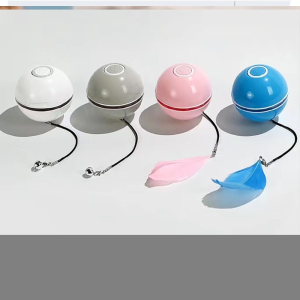 Kissanlelu, 360 astetta itsestään pyörivä pallo LED-valoilla USB lataus