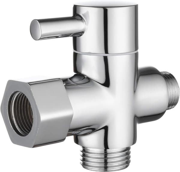 Forkromet version, 3-vejs massiv messing 3/8 toilet vandfordeler