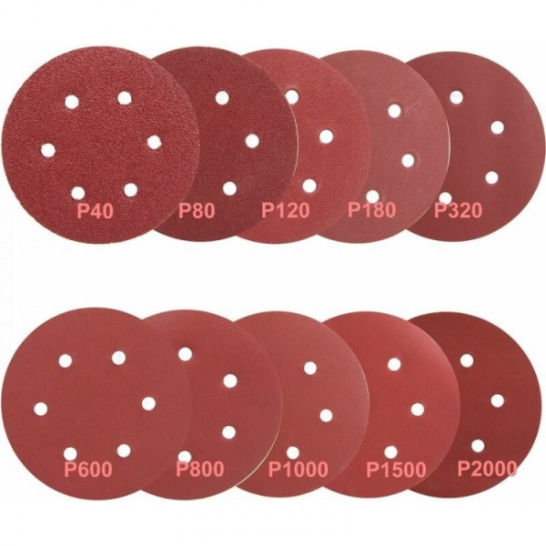 100 pieces of 150 mm sanding disc, sanding disc, sandpaper 40/80/