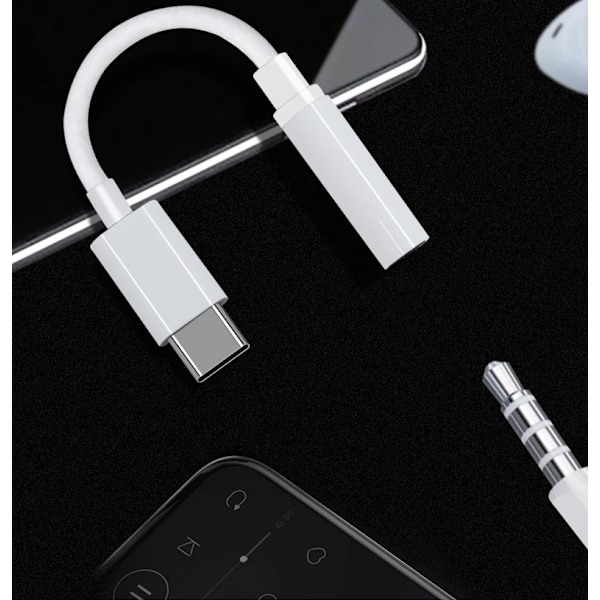 Adapter USB-C til 3,5 mm Hvit Hvit one size