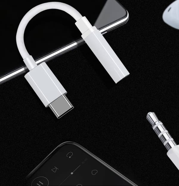 Adapteri USB-C - 3,5 mm Valkoinen Valkoinen one size