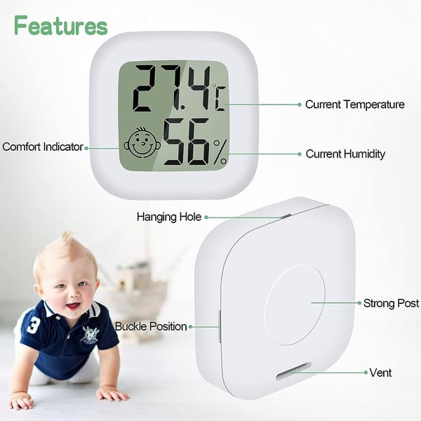 Mini LCD Digitalt Innendørs Termometer Hygrometer 4 Stk Thermo Hygro