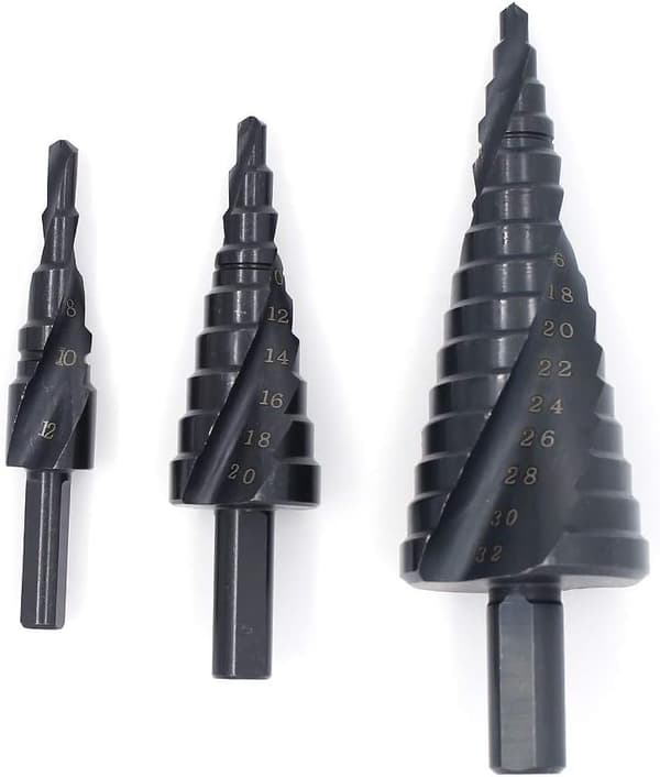3 stk. HSS Spiral Nitriding Trin Drill Bit til Forstørrelse Skæring Hol