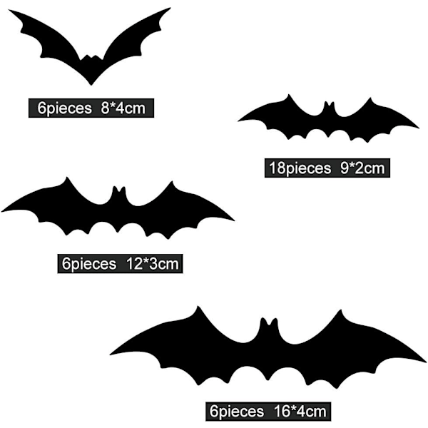 Halloween-juhlan koristelu kolmiulotteinen lepakko koristelu DIY w