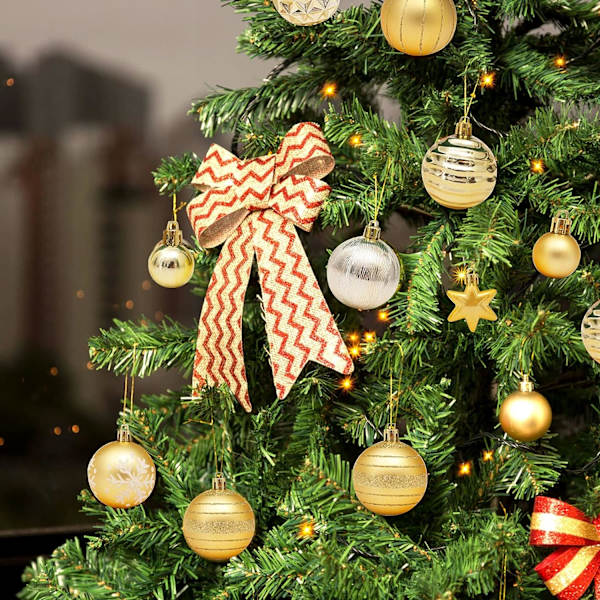 42 st gyllene julgranskulor, hängande julgranskulor B