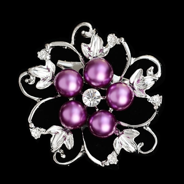 Broschnålar Faux Pearl Broscher Rund Form Blomma Brosch Scarf Pi