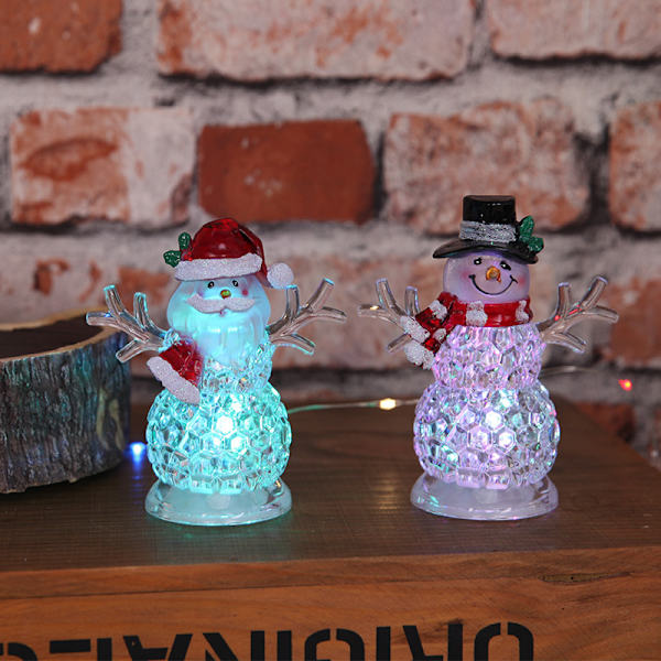 Julelys - Snømannlampe - Julenissen - Skrivebordsdekor