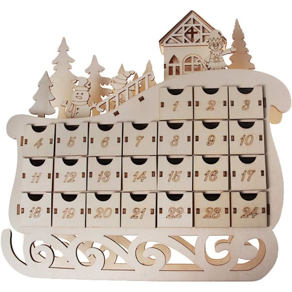 Träskrivbordskalender, lämplig för hem, kontor, fritid, släde,