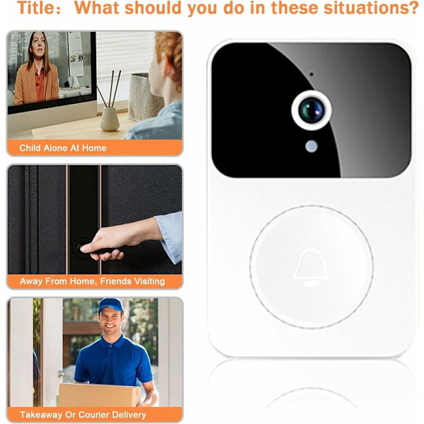 Smart videodørklokkekamera, trådløs videodørklokke, hjemmetelefon,