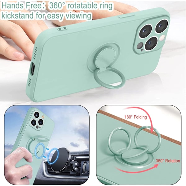 Silikonringhållare fodral för iPhone 13 Pro Max, Full Body Protec