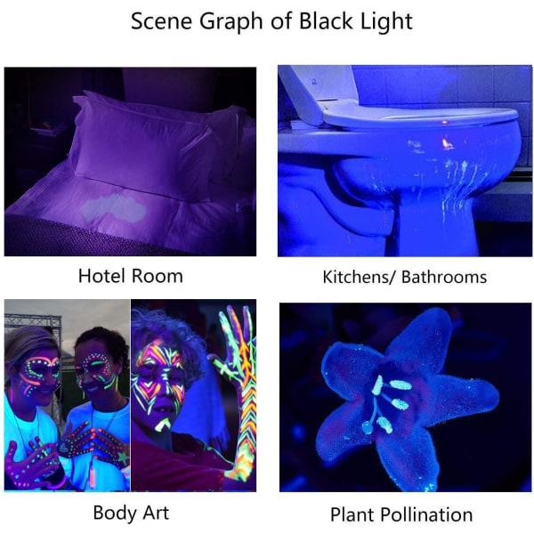 SK68 One Mode 300LM Zoombar 396nm UV-Ultrafiolett LED svart blits