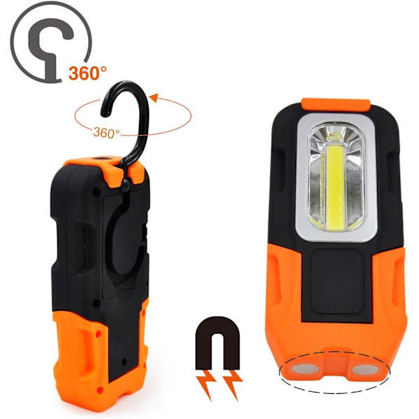 LED arbeidslys 3W COB LED bærbar magnetisk lommelykt AAA Bat