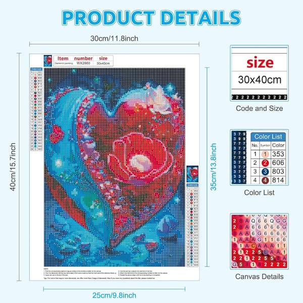 1 stk. 5D DIY diamantmaleri til voksne, komplet diamantmaleri