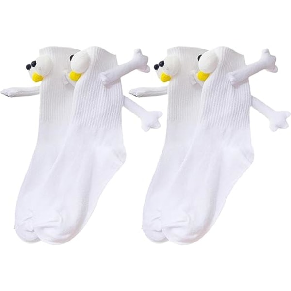 2 par dubbla handskar par strumpor i enfärgad tubsockor, söta damstrumpor