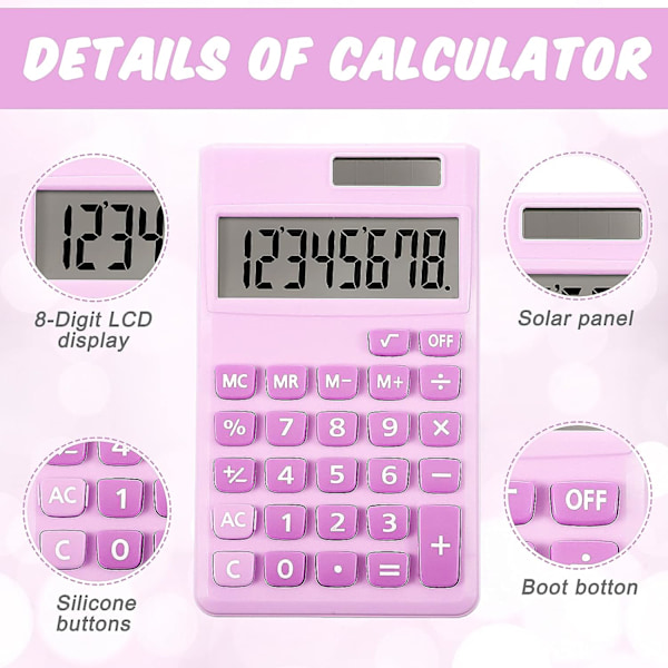 2 stycken grundläggande standardräknare Mini digitala skrivbordsräknare