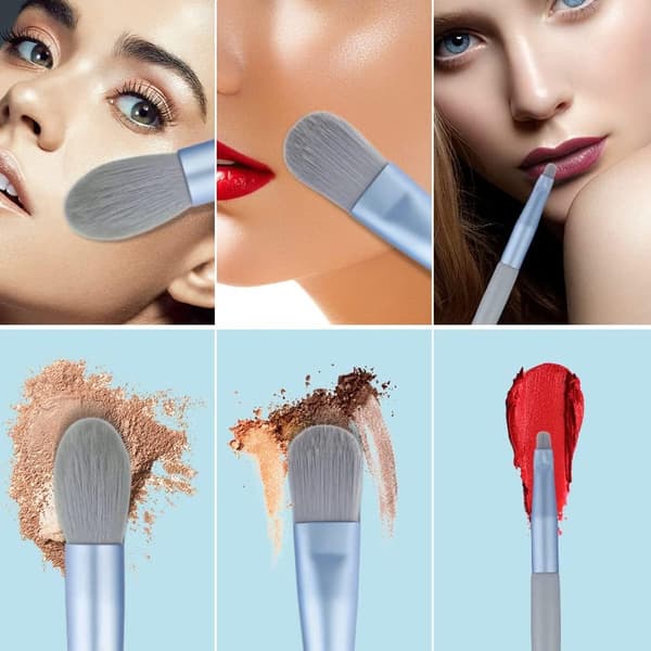 Makeup Set med 8 professionella sminkborstar med foundation Conce