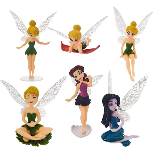6 stk Elf Hagefigurer Engel Statue Hagefigurer Fe