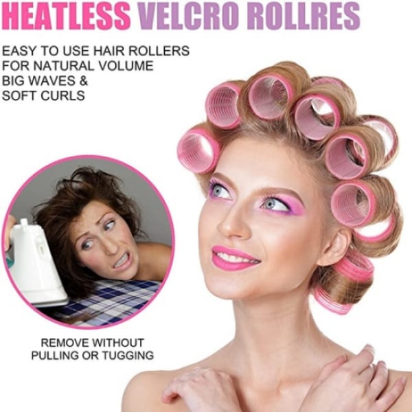 25-pack hårrullar, clips, kam med avdelare, hårrullarbåge