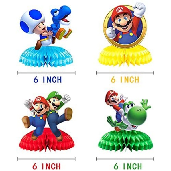 7 stycken, Mario-tema fest honeycomb boll dekoration, party hon