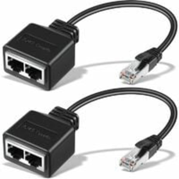 2 kpl RJ45 Ethernet-kaapeliverkon sovitinta Ethernet-jakajasovitin