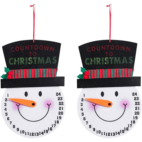2 st julgranhängande snögubbe adventskalender för semesterdagar U