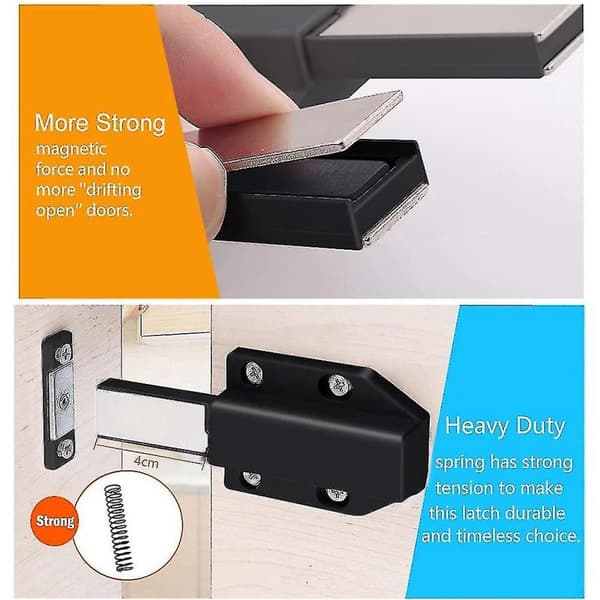 Trycklås Heavy Duty 4-pack Tryck för att öppna skåphårdvara Magnet