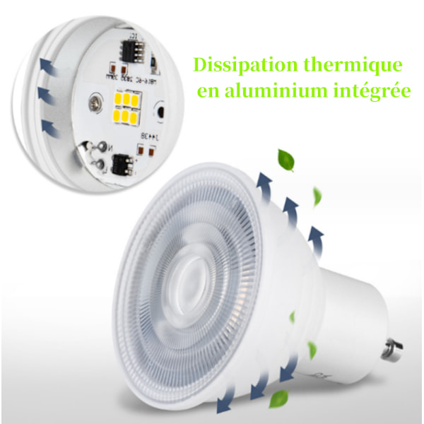 Pakke med 10 LED-pærer 3000k varmt lys GU10 lineær 6W Spotlys C