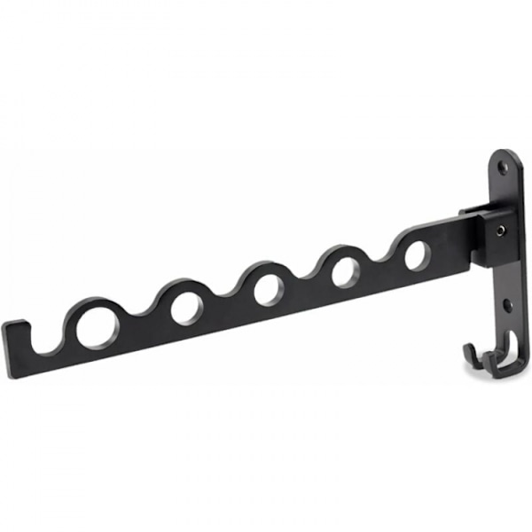 Foldbar veggmontert tørkestativ for klesvask, svart aluminium, badekar