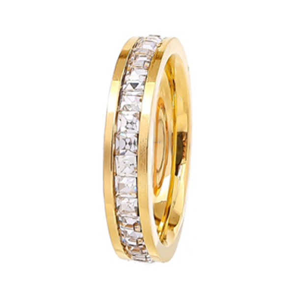 Damer Eternity Titanium Ring Cubic Zirconia Bryllupsbånd med