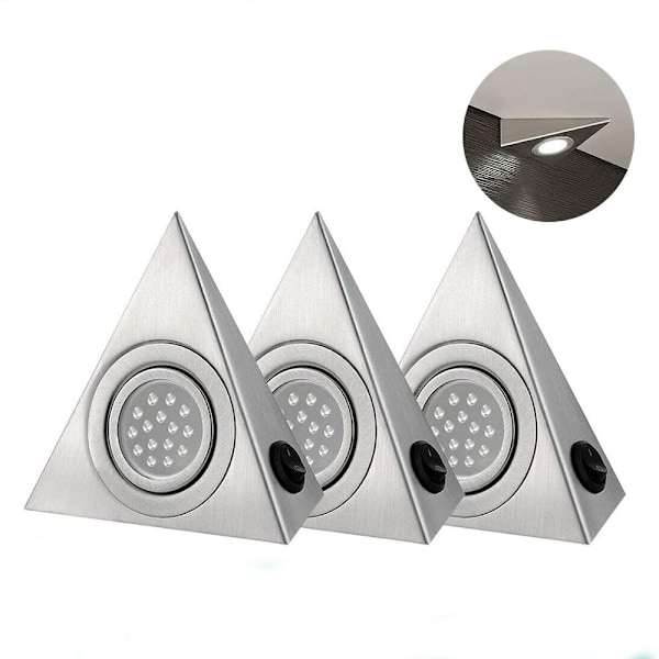 3 LED-kohdevalaisimen sarja, kolmionmuotoinen, keittiön kaappien valaistukseen