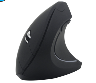 Musta, ergonominen musta Bluetooth-akkuhiiri, 6400 DPI pystysuora