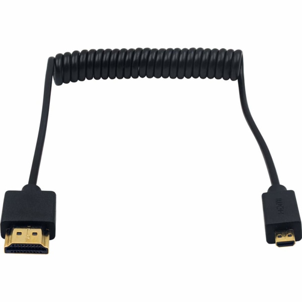 Micro HDMI til HDMI-kabel, kveilet HDMI til Micro HDMI-kabel, Ultra
